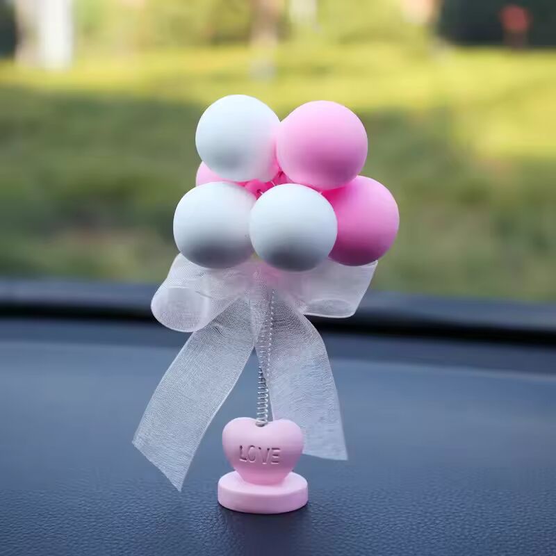 Car Ornaments Nodding Balloon Car Dashboard Decor Spring Shaking Head Toys Bobblehead Car Decoration Accessories