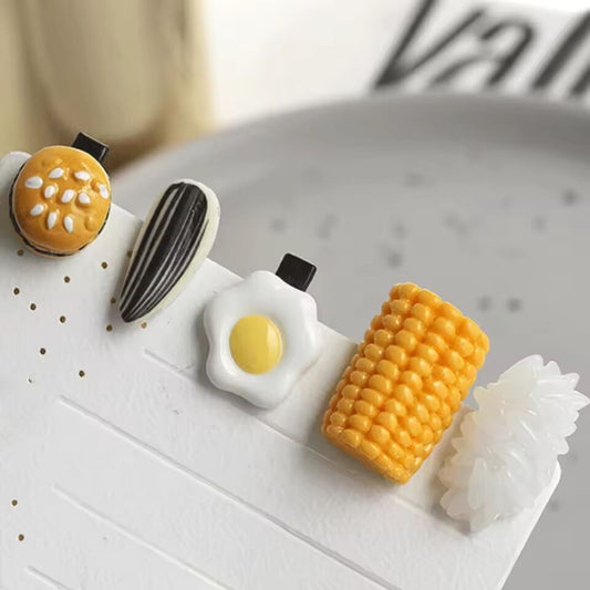 Funny Novelty Hair Pin For Baby Girl Hair Accessories Simulation Food Sunflower Seeds Egg Pinches For Hair Girl Hair Hooks Clips